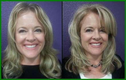 Angela before and after photo at Scottsdale hair stylst salon
